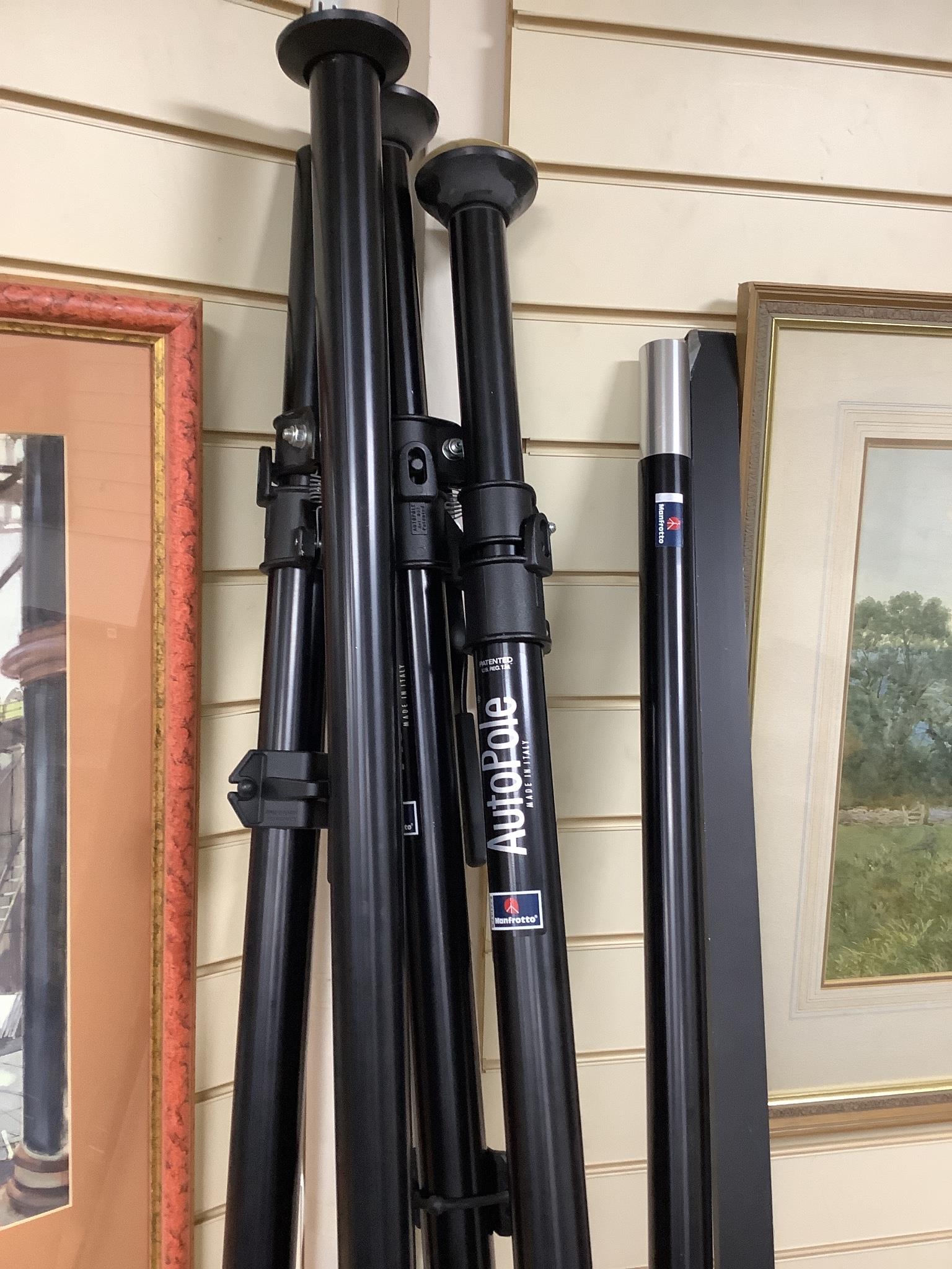 Professional photography equipment including a Pentax P30T SLR camera with Tamron 90mm f/2.5 lens, a pair of Bowens Esprit 1000 lights and a pair of Esprit 500 lights, a pair of Esprit 2 500 lights, various soft boxes, v